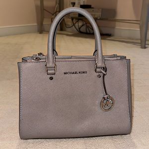 PRICE DROP Small Grey Michaels Kors Crossbody Tote with Silver Hardware